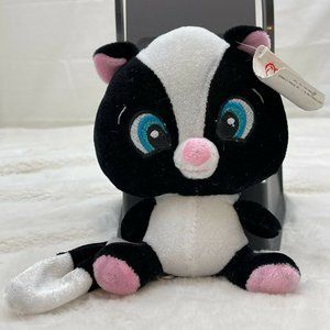 Fiesta Rose Skunk 7" Plush Stuffed Toy w/Tag Black White Pink